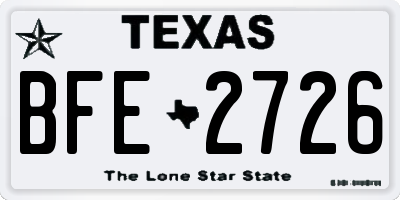 TX license plate BFE2726