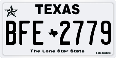 TX license plate BFE2779