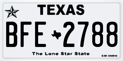 TX license plate BFE2788