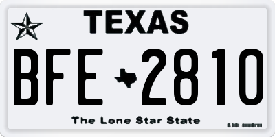 TX license plate BFE2810
