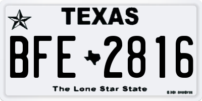 TX license plate BFE2816