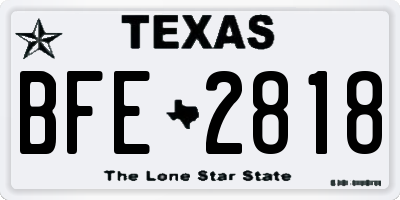 TX license plate BFE2818