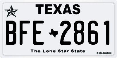 TX license plate BFE2861