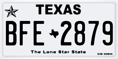 TX license plate BFE2879