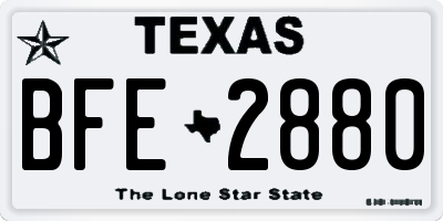 TX license plate BFE2880