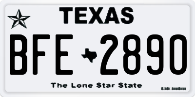 TX license plate BFE2890