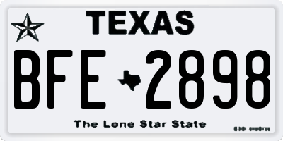 TX license plate BFE2898