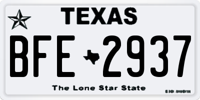 TX license plate BFE2937