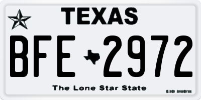 TX license plate BFE2972