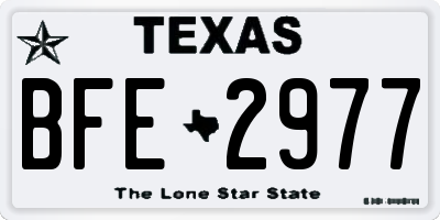 TX license plate BFE2977