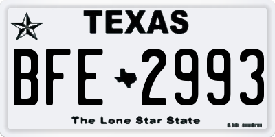 TX license plate BFE2993