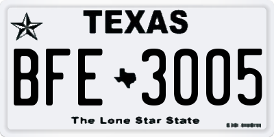 TX license plate BFE3005