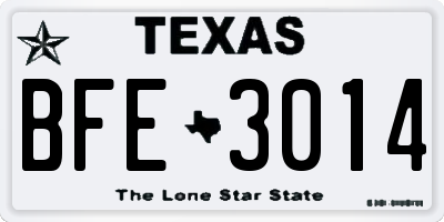TX license plate BFE3014