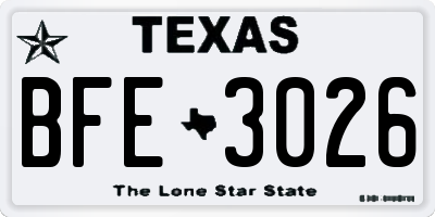 TX license plate BFE3026