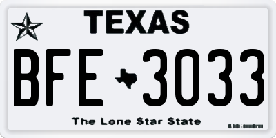 TX license plate BFE3033