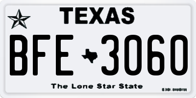 TX license plate BFE3060