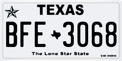 TX license plate BFE3068