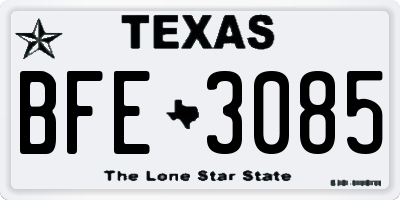 TX license plate BFE3085