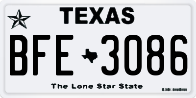 TX license plate BFE3086