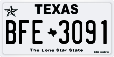 TX license plate BFE3091
