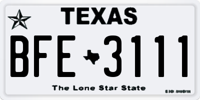 TX license plate BFE3111