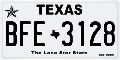 TX license plate BFE3128