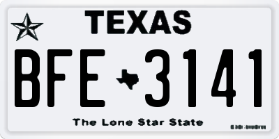 TX license plate BFE3141