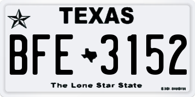 TX license plate BFE3152