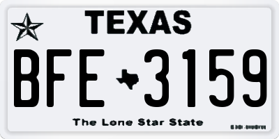 TX license plate BFE3159