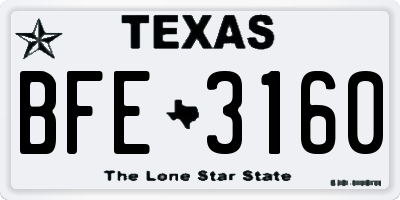 TX license plate BFE3160
