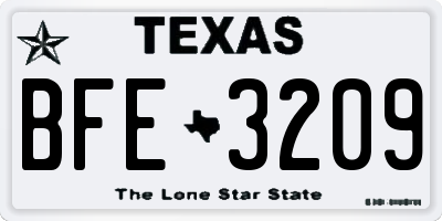 TX license plate BFE3209