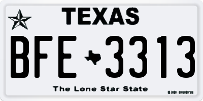 TX license plate BFE3313