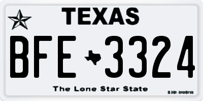 TX license plate BFE3324