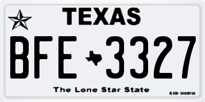 TX license plate BFE3327