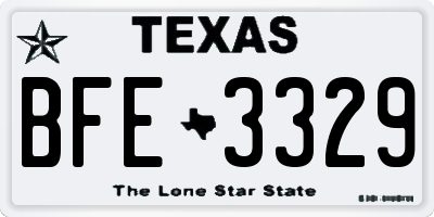 TX license plate BFE3329