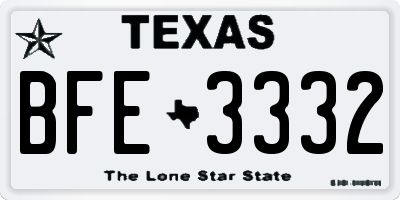 TX license plate BFE3332