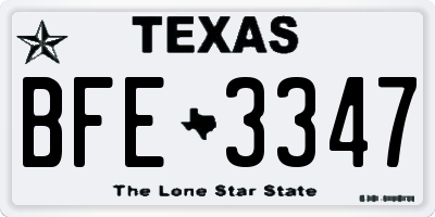 TX license plate BFE3347