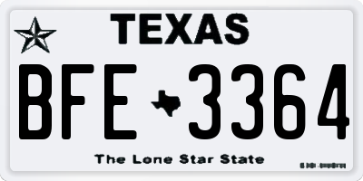 TX license plate BFE3364