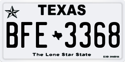 TX license plate BFE3368