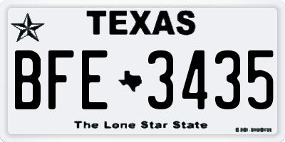 TX license plate BFE3435