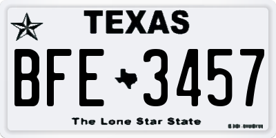 TX license plate BFE3457