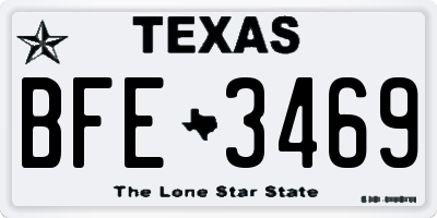 TX license plate BFE3469