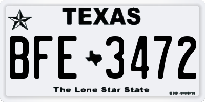 TX license plate BFE3472
