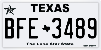 TX license plate BFE3489