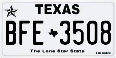 TX license plate BFE3508