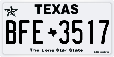 TX license plate BFE3517