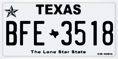 TX license plate BFE3518
