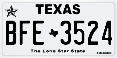 TX license plate BFE3524
