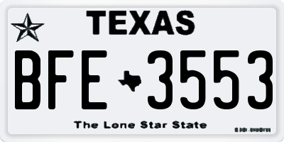TX license plate BFE3553
