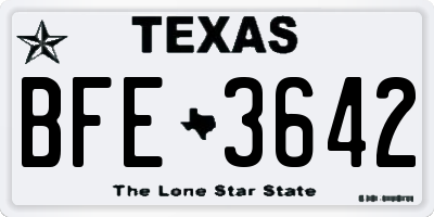 TX license plate BFE3642